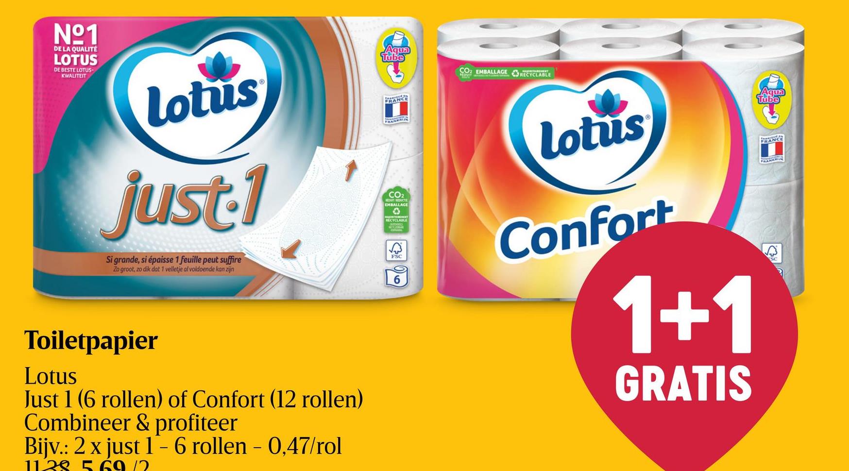 Toiletpapier | 2-Laags | Eco Lotus Confort, 2 lagen, biedt u een perfect evenwicht tussen zachtheid en sterkte voor een optimaal welzijn, dankzij een selectie van hoogwaardige nieuwe vezels. En bovendien met een Aqua Tube die doorspoelbaar en recycleerbaar is.