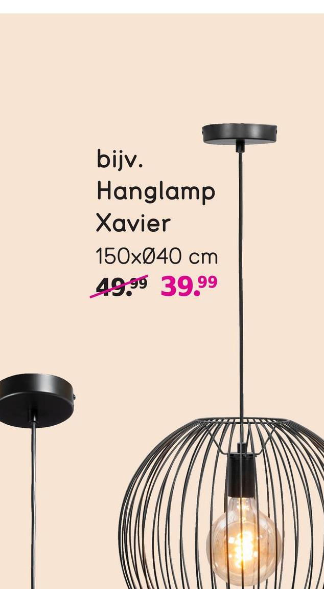 Hanglamp Xavier - zwart - 150xØ40 cm Hanglamp Xavier is zwart en heeft een afmeting van 150xØ40 cm. Deze hanglamp is de trend van dit moment.