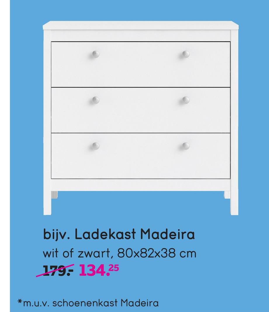 Ladekast Madeira - wit - 80x82x38 cm