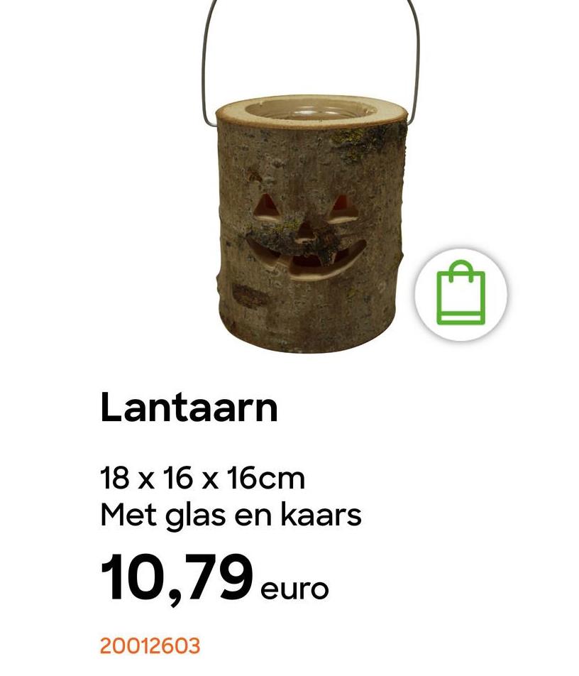 Lantaarn
18 x 16 x 16cm
Met glas en kaars
10,79 euro
20012603