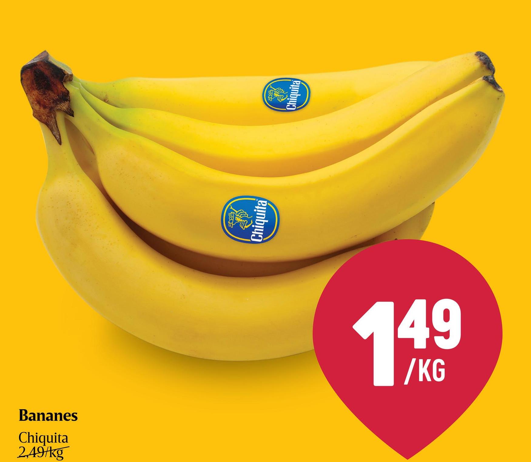 Chiquita banane Le snack idéal pour les sportifs ! Conservez toujours les bananes en dehors du réfrigérateur, sinon elles bruniront.