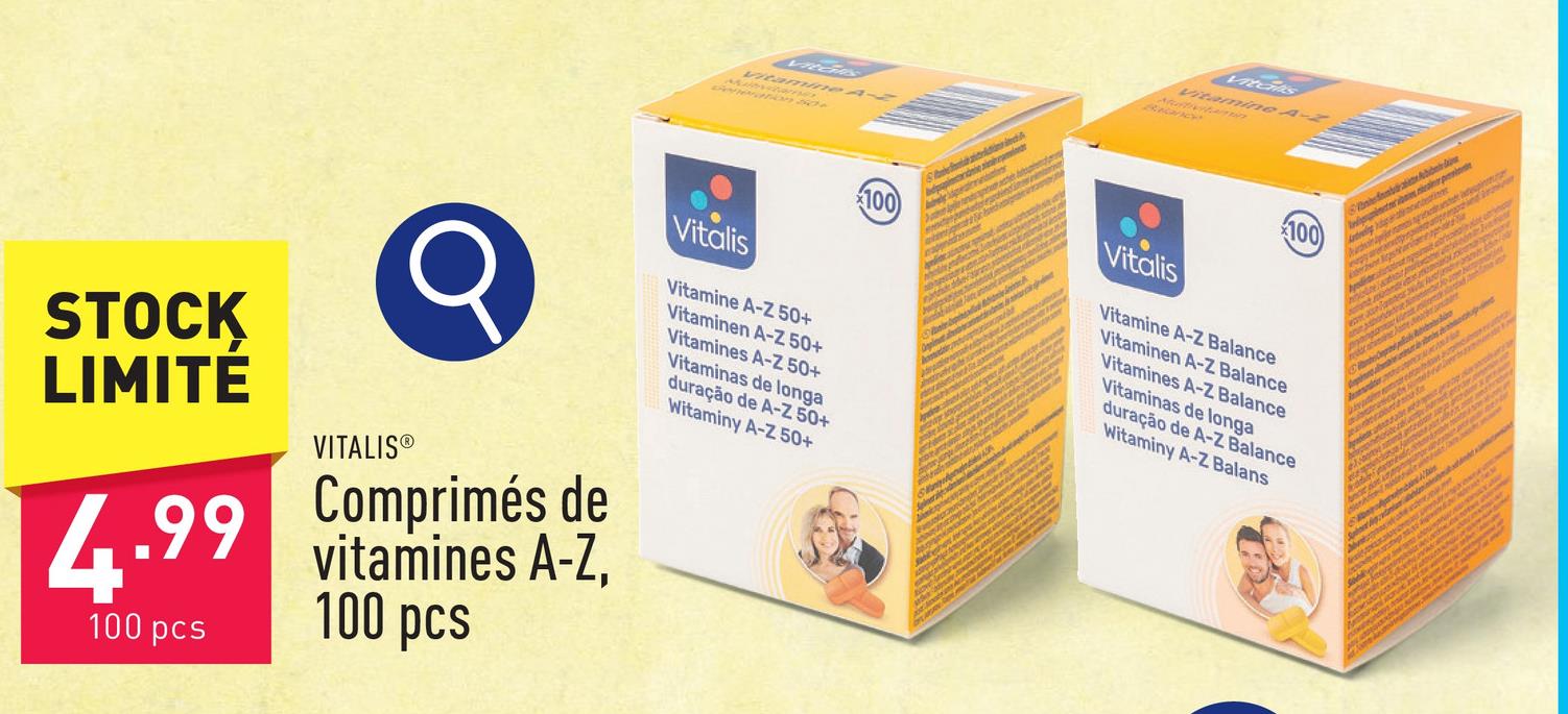 Comprimés de vitamines A-Z, 100 pcs choix entre différentes variantes