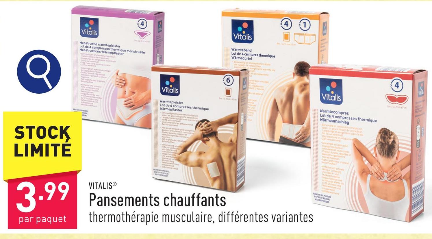 Pansements chauffants thermothérapie pour tous les muscles, choix entre différentes variantes