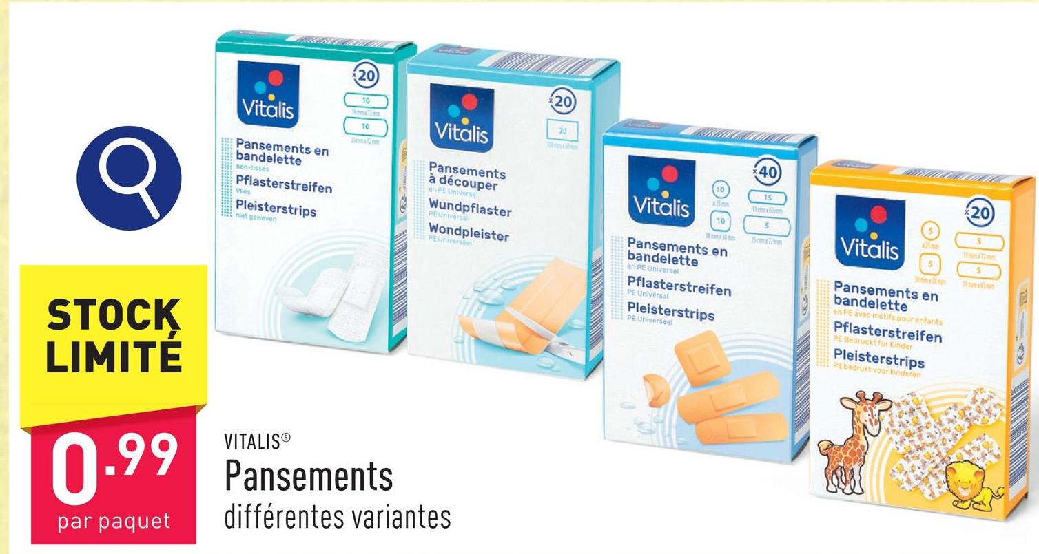 Pansements choix entre différentes variantes