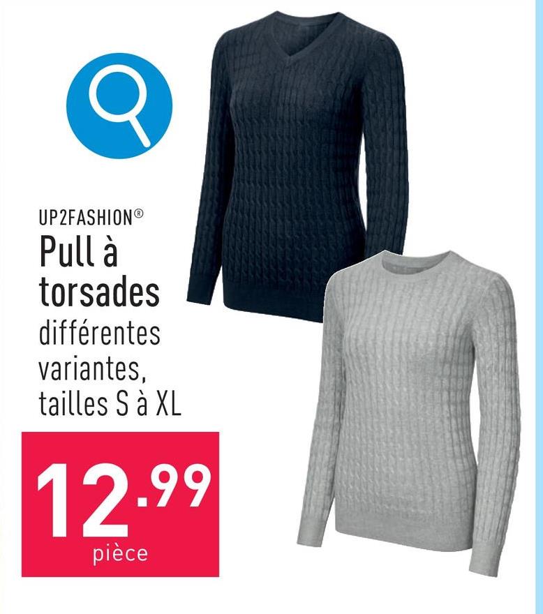 Pull à torsades viscose (EcoVero™/Lenzing™)/polyamide/élasthanne, classic fit, choix entre différentes variantes, tailles S à XL, certifié OEKO-TEX®