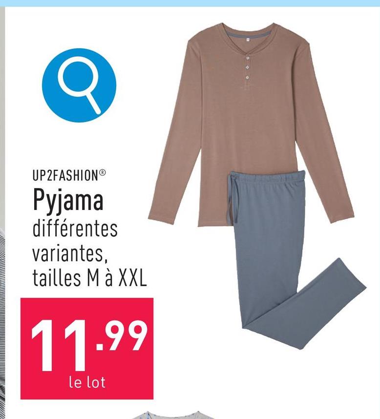 Pyjama coton, classic fit, choix entre différentes variantes, tailles M à XXL, certifié OEKO-TEX®