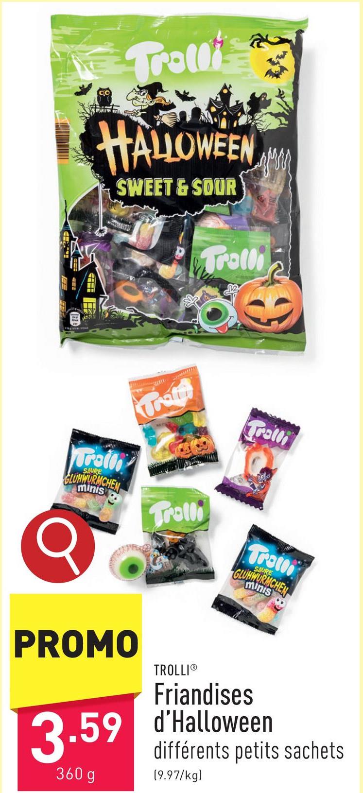 Friandises d’Halloween différents petits sachets