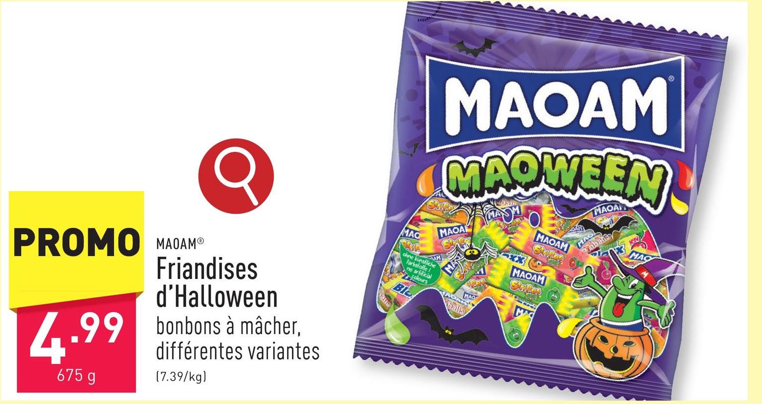 Friandises d’Halloween bonbons à mâcher, choix entre différentes variantes