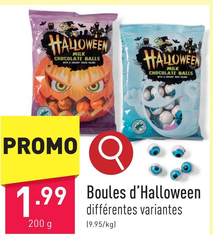 Boules d’Halloween choix entre différentes variantes