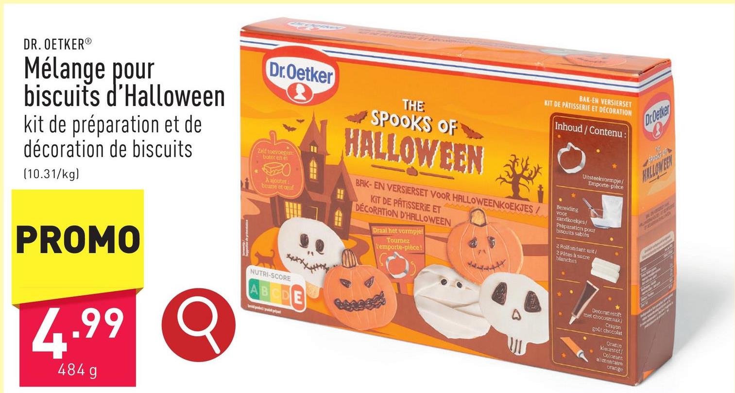 Mélange pour biscuits d’Halloween kit de préparation et de décoration de biscuits