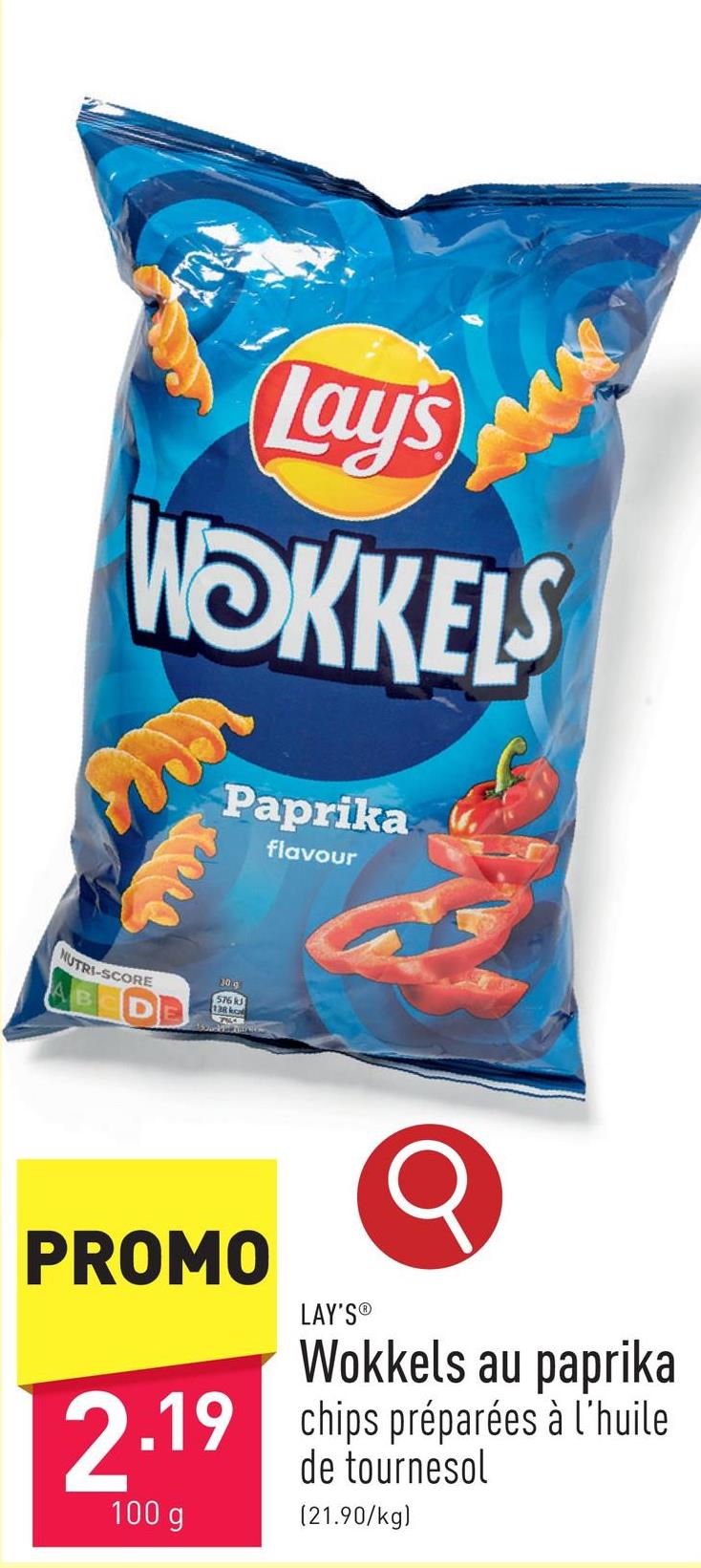 Wokkels au paprika chips préparées à l’huile de tournesol