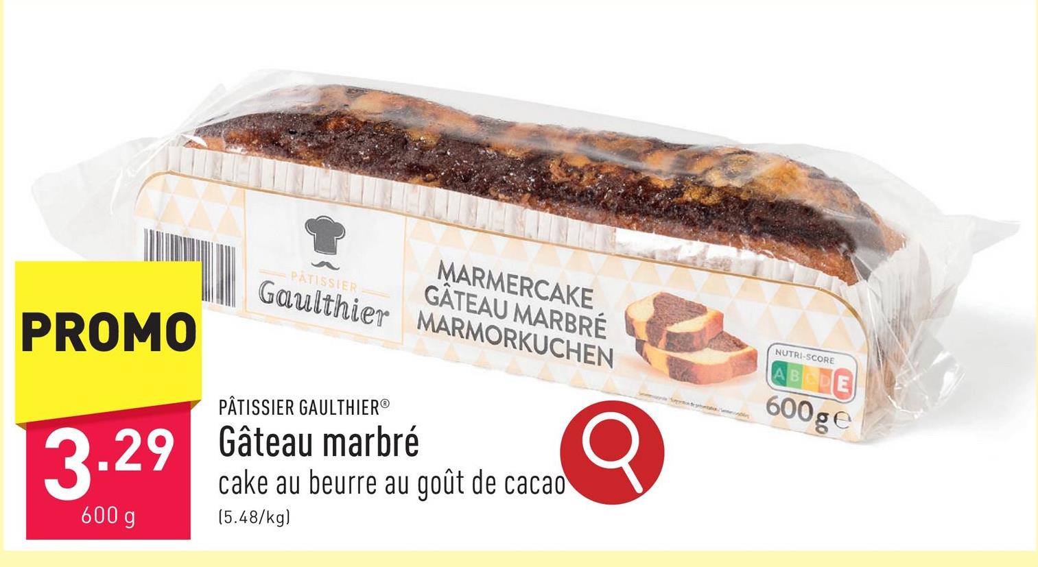 Gâteau marbré cake au beurre au goût de cacao