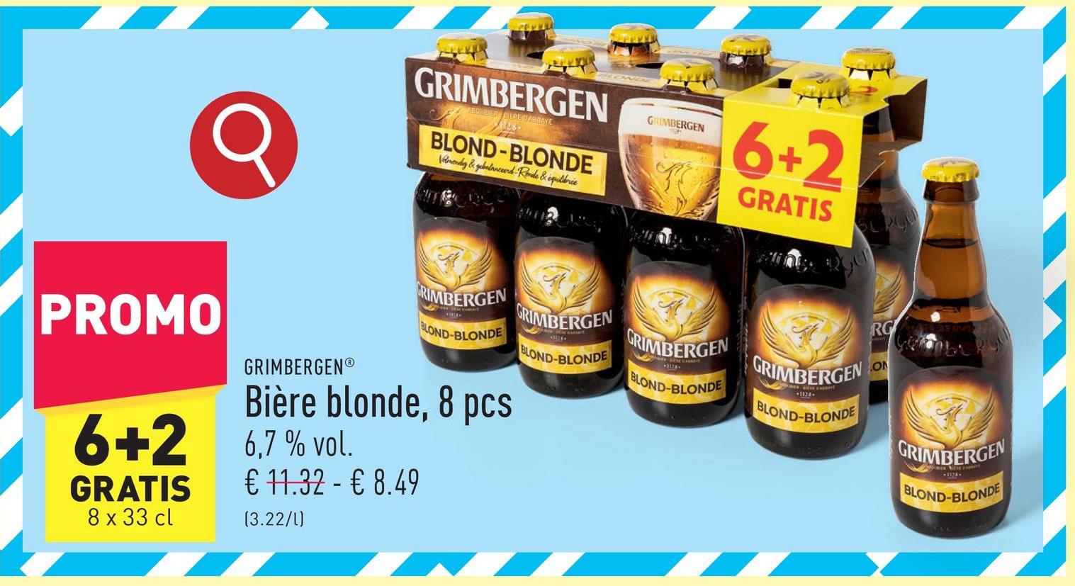 Bière blonde, 8 pcs bière ocre de haute fermentation, au goût légèrement fruité et amer, 6,7 % vol.