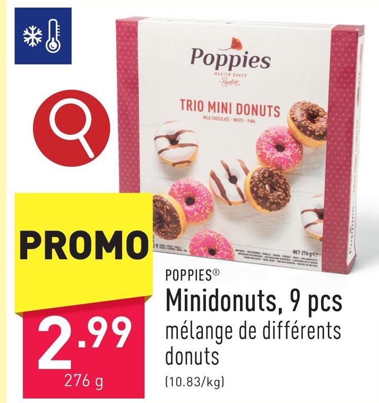 Minidonuts, 9 pcs mélange de différents donuts