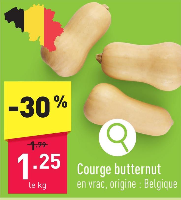 Courge butternut en vrac, origine : Belgique