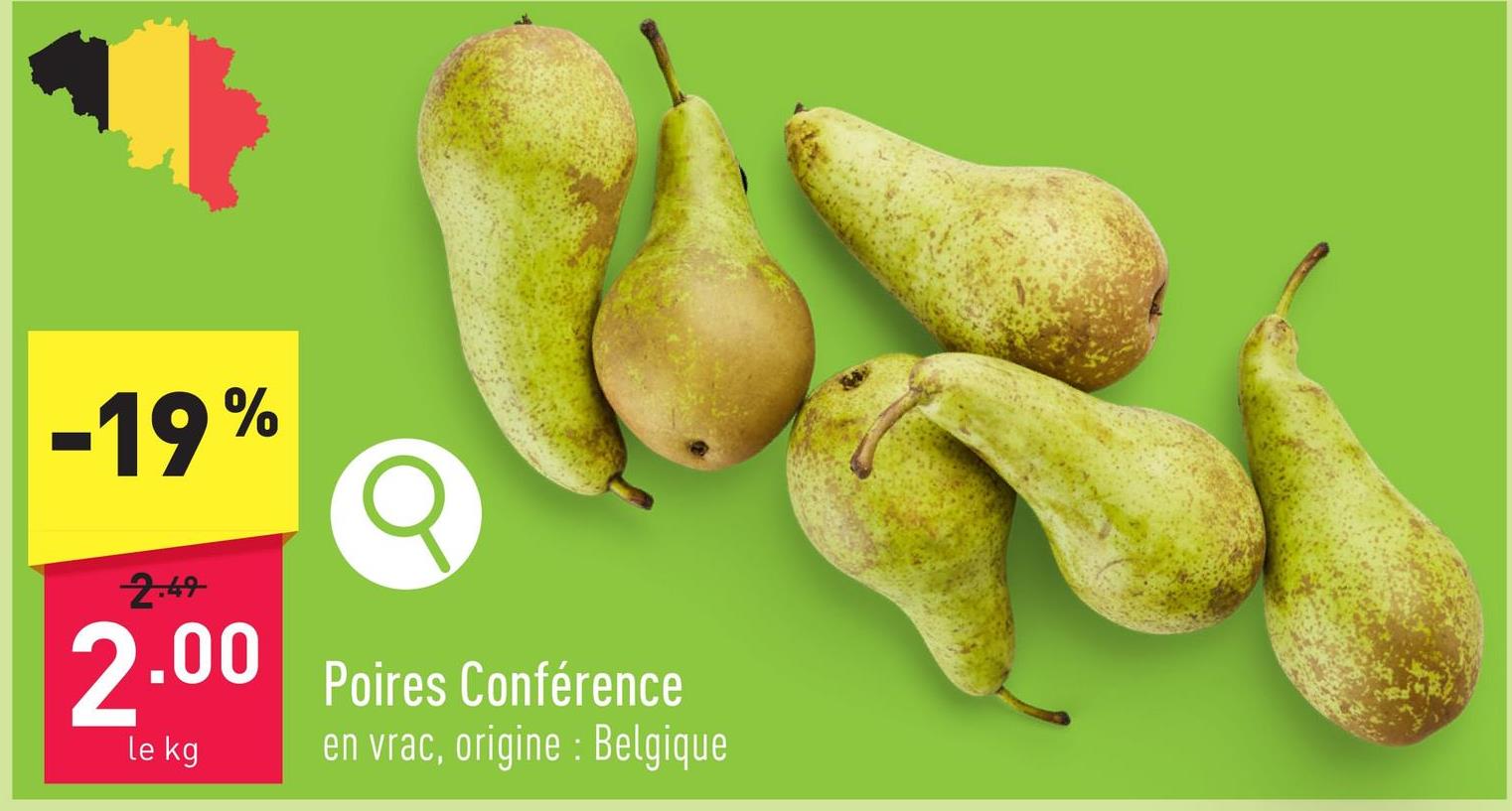 Poires Conférence en vrac, origine : Belgique