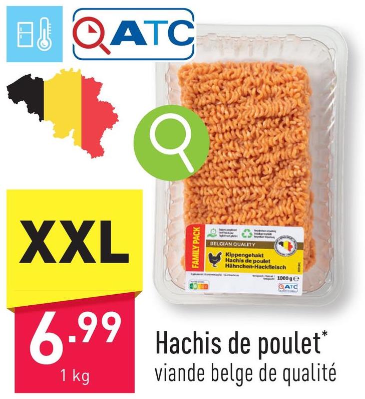 Hachis de poulet hachis de poulet assaisonné, viande belge de qualité