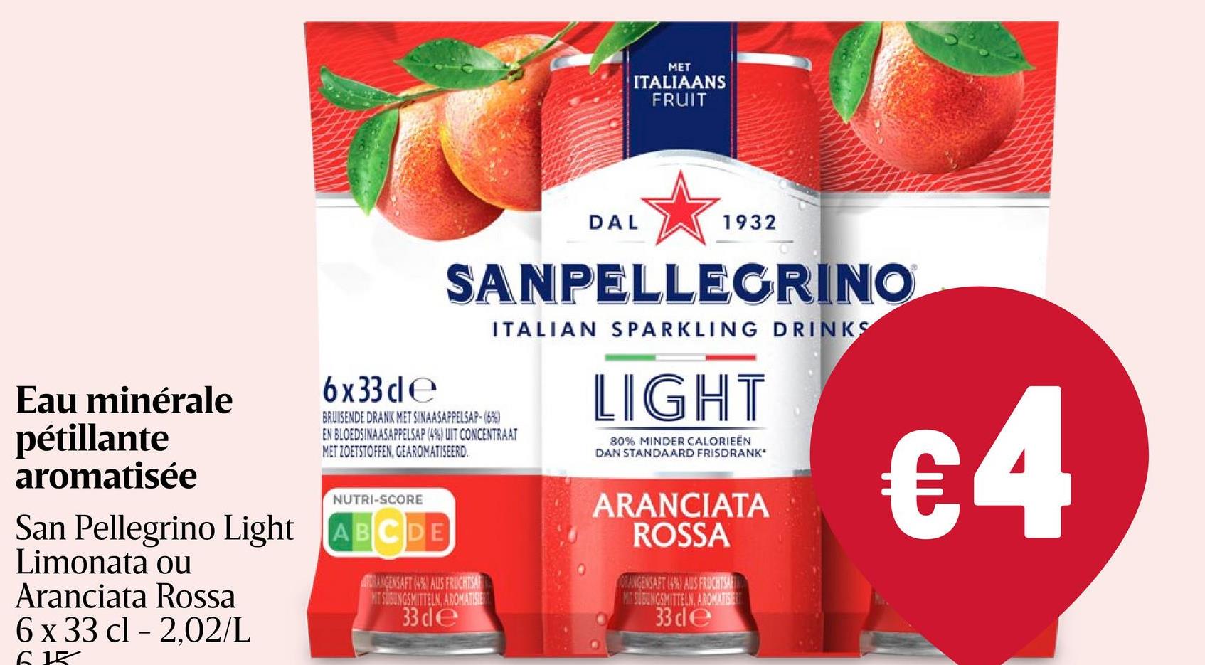 Arancia | Rossa | Light Ensoleillez votre journée avec la saveur de Sanpellegrino® Light Aranciata Rossa, faite avec du jus d'oranges italiennes mûries sous le soleil de la Méditerranée.