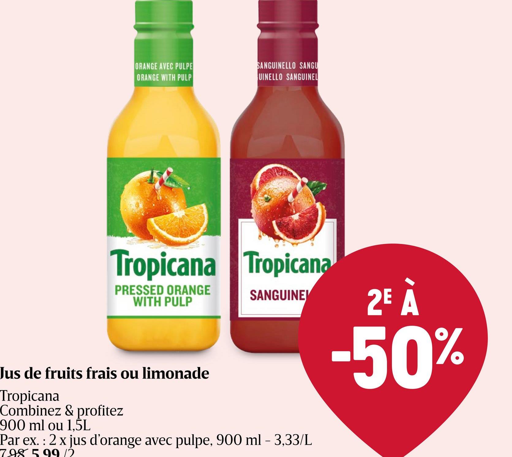 Jus frais | Orange Avec Pulpe contient le jus de 11 belles oranges. 100% pur jus. Retrouvez le goût exceptionnel de ce jus d'oranges qui Une sélection d'oranges pressées le lendemain de la cueillette pour un