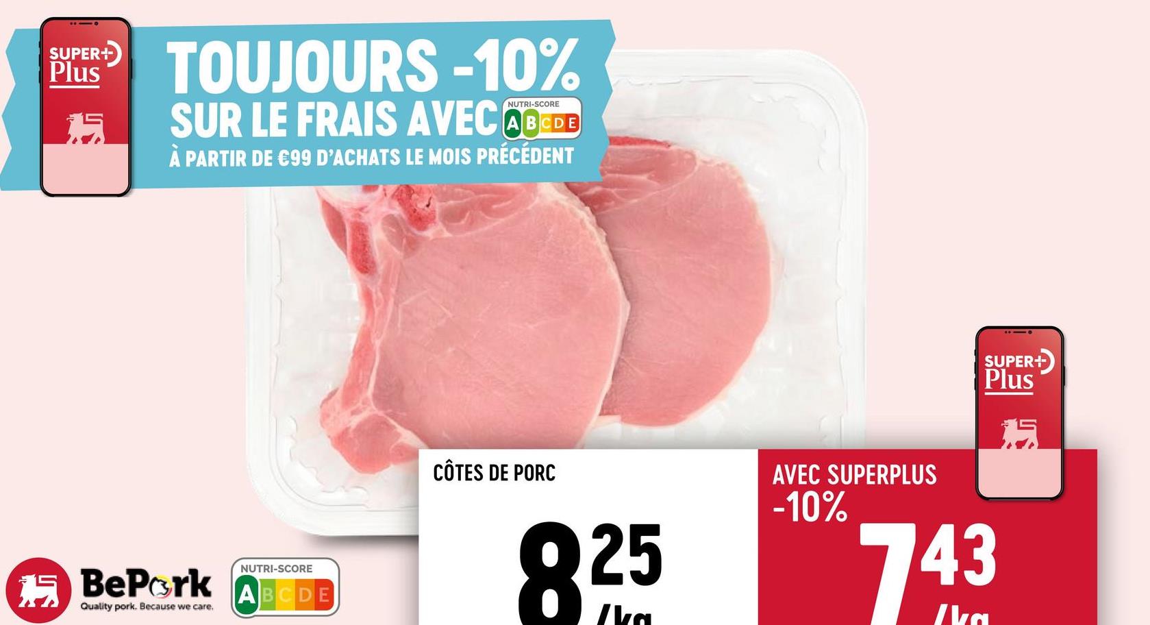 Côte de porc | 2 Pièces A consommer immédiatement après ouverture.