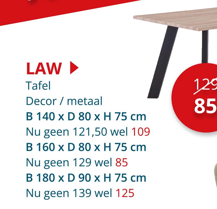 Tafel Law 140x80cm Tafels Eettafels Keukentafels Keukentafels