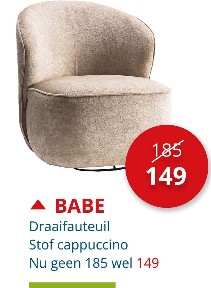 Draaifauteuil Babe stof cappuccino Zitmeubelen Fauteuils