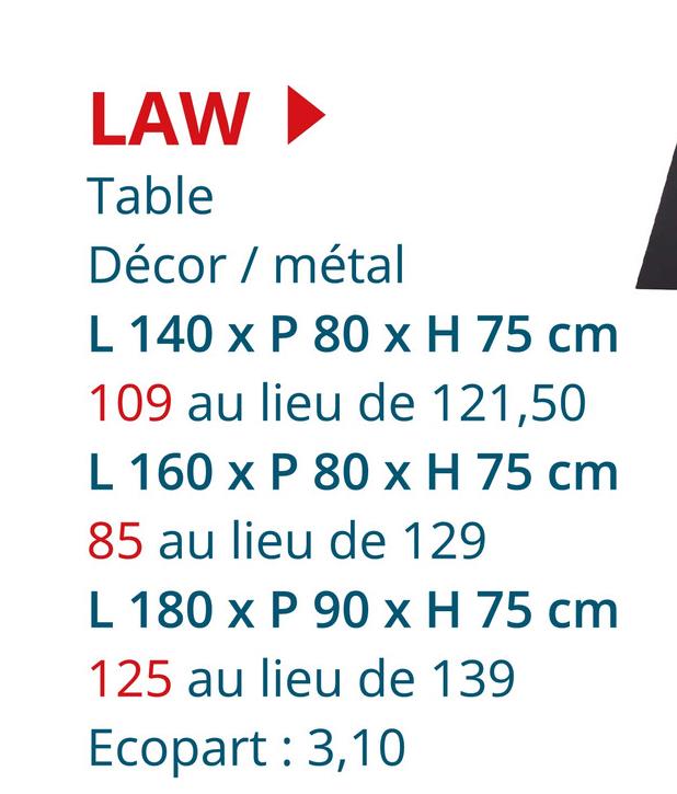 Table Law 180x90cm Tables Tables De Salle à Manger Tables De Cuisine Tables