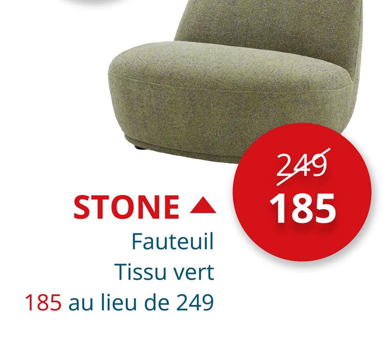 Fauteuil Stone tissu vert Salons Canapés Fauteuils