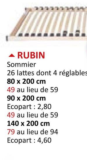 Sommier Rubin 90x200cm Matelas & Sommiers Sommiers