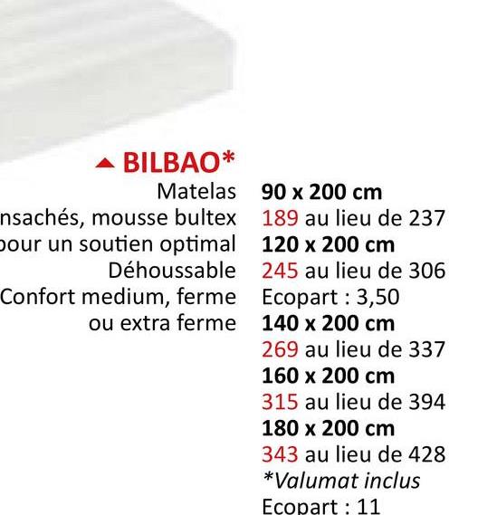 Matelas Bilbao Bultex  ressorts ensachés 120x200cm medium Matelas & Sommiers Matelas