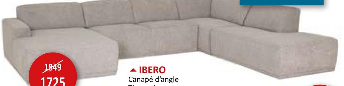 Canapé d'angle Ibero 374x283cm - tissu - gris avec réglage de la profondeur du siège Salons Canapés D'angle