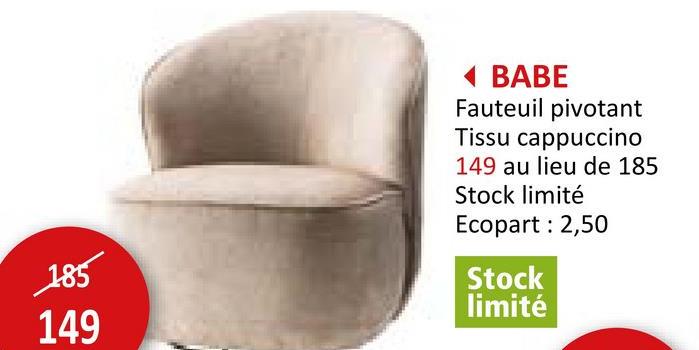 Fauteuil pivotant Babe tissu cappuccino Salons Fauteuils