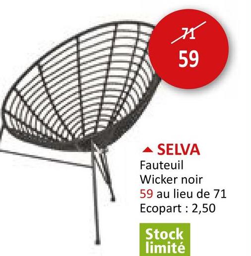 Fauteuil Selva rotin noir Salons Fauteuils Meubles Jardin Chaises Jardin