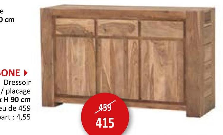 Buffet Carbone  150cm - sheesham massif & placage - naturel Buffets Armoires