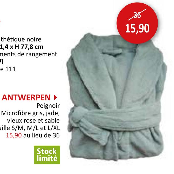 Peignoir Antwerpen  M/L microfibre jade Linge & Tapis De Bain Peignoirs