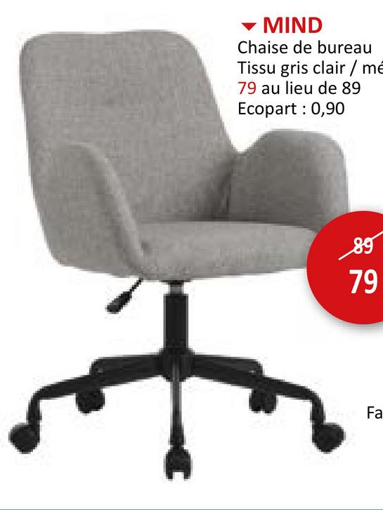 Chaise de bureau Mind gris clair Chambre Junior Chaises De Bureau Chaises De Bureau