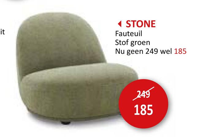 Fauteuil Stone stof groen Zitmeubelen Zetels Fauteuils