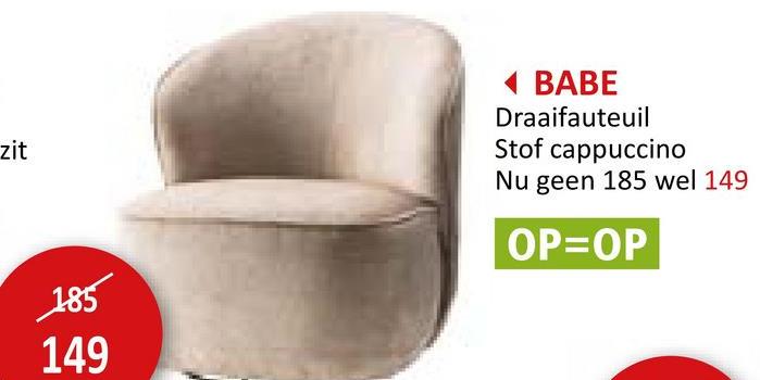 Draaifauteuil Babe stof cappuccino Zitmeubelen Fauteuils