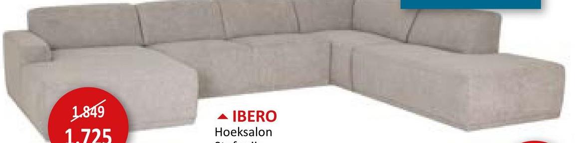 Hoeksalon Ibero 374x283cm - stof - grijs met zitdiepteverstelling Zitmeubelen Hoeksalons