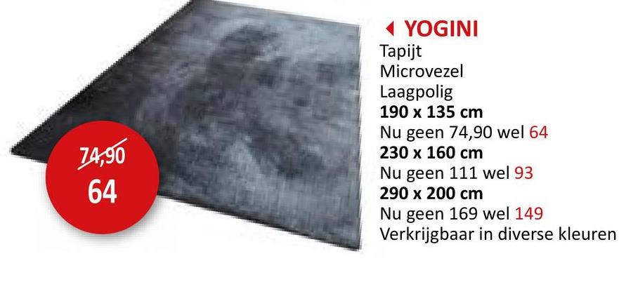 Tapijt Yogini 190x135cm microvezel grijs Tapijten Tapijten Tapijt