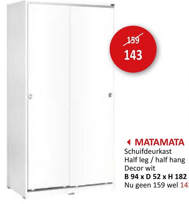 Schuifdeurkast Matamata 94cm Kleerkasten Schuifdeurkast Kasten