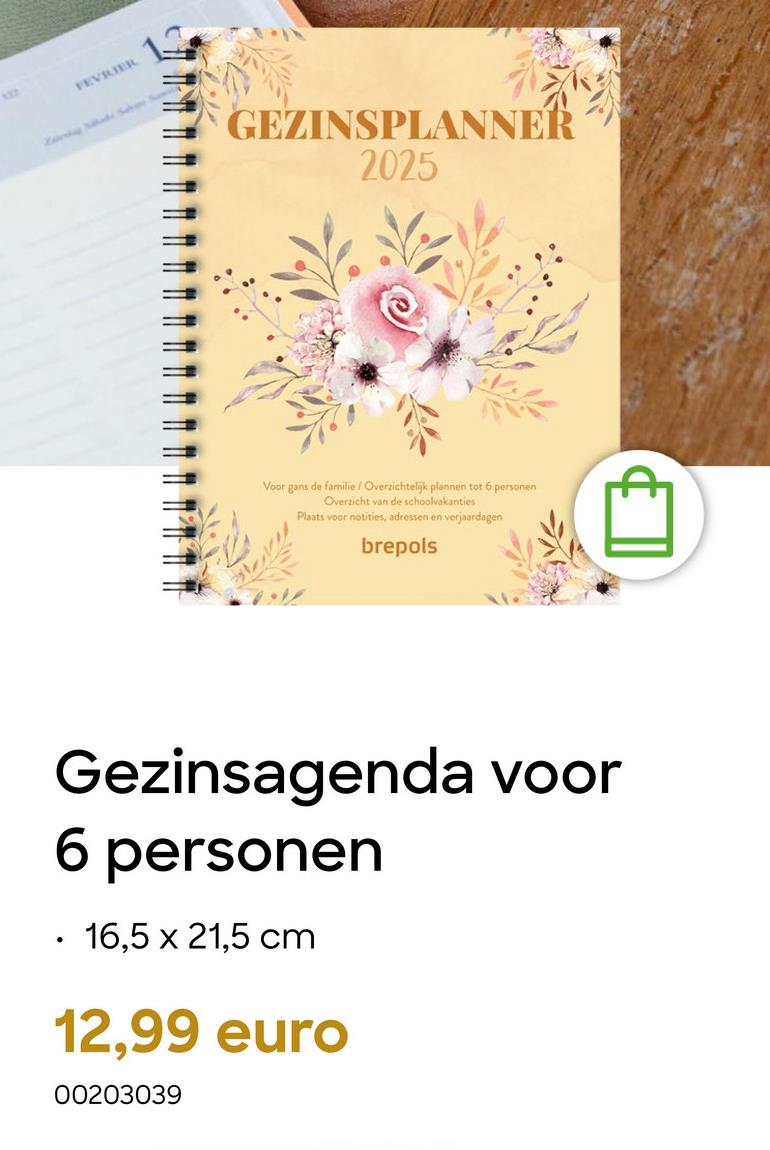 122
FEVRIER
GEZINSPLANNER
2025
Voor gans de familie/Overzichtelijk plannen tot 6 personen
Overzicht van de schoolvakanties
Plaats voor notities, adressen en verjaardagen
brepols
•
Gezinsagenda voor
6 personen
16,5 x 21,5 cm
12,99 euro
00203039