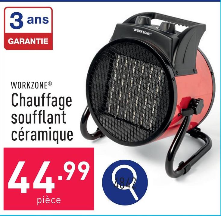 Chauffage soufflant céramique dimensions : env. 24 x 20,5 x 29 cmmax. 3000 W3 niveaux (air froid/1500 W/3000 W)ventilateur d’env. 35 Wpour espaces de max. 60 m³indice de protection : IP20