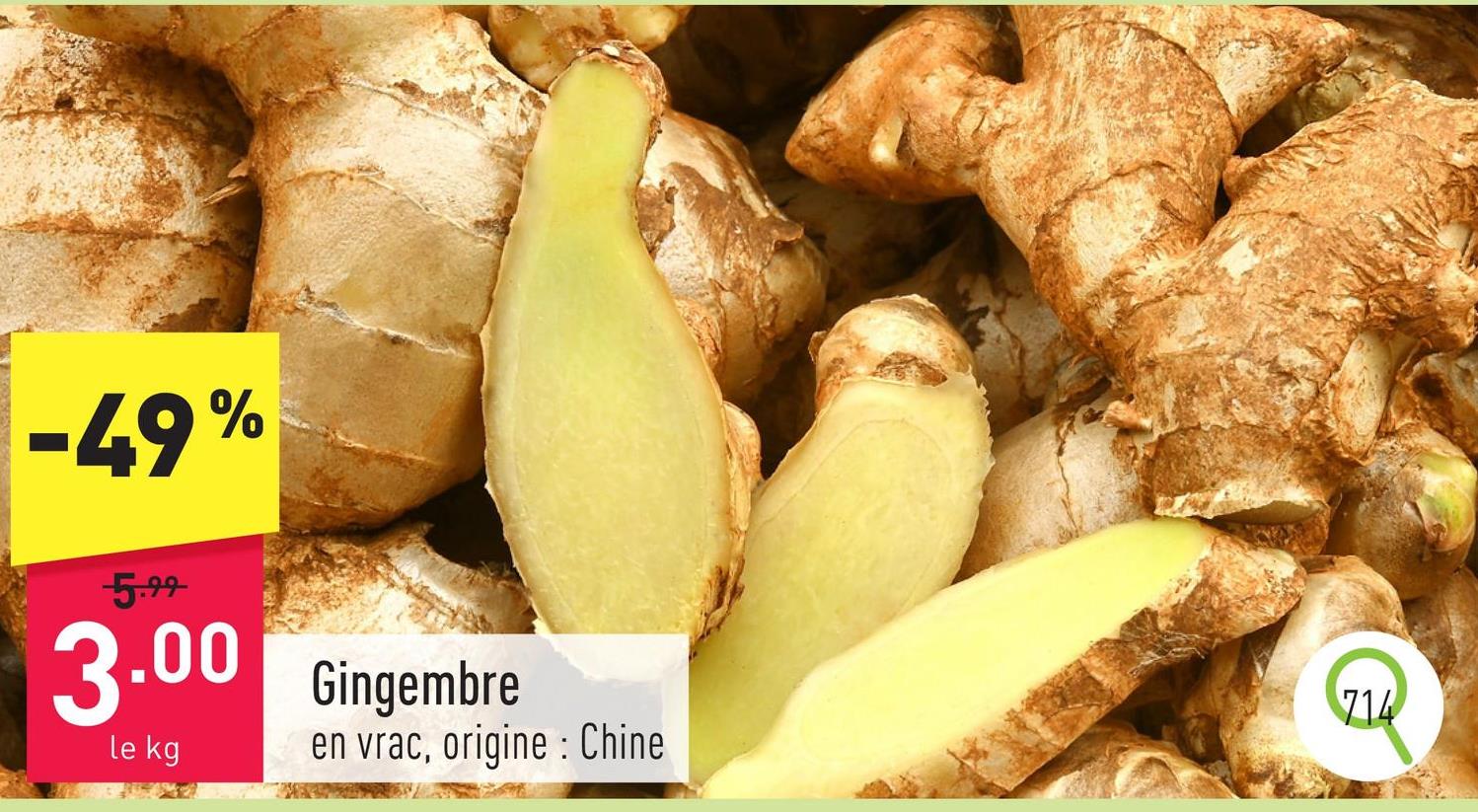 Gingembre en vrac, origine : Chine