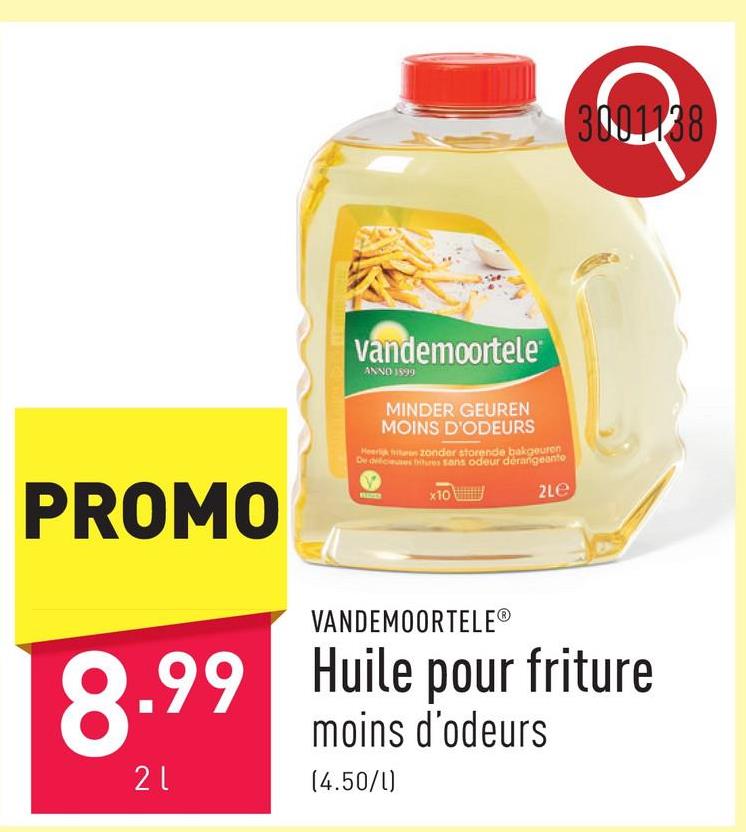 Huile pour friture contient un arôme végétal naturel qui neutralise la plupart de odeurs de friture