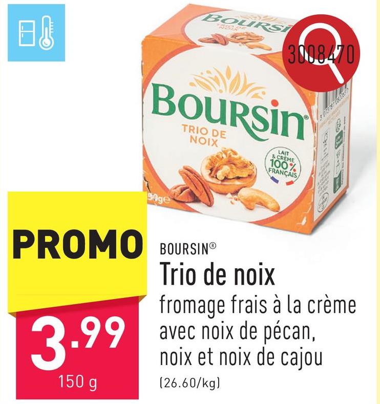 Trio de noix fromage frais à la crème avec noix de pécan, noix et noix de cajou