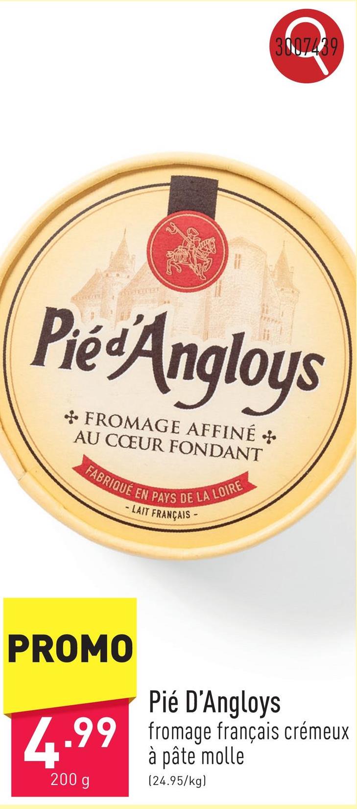 Pié D'Angloys fromage français crémeux à pâte molle