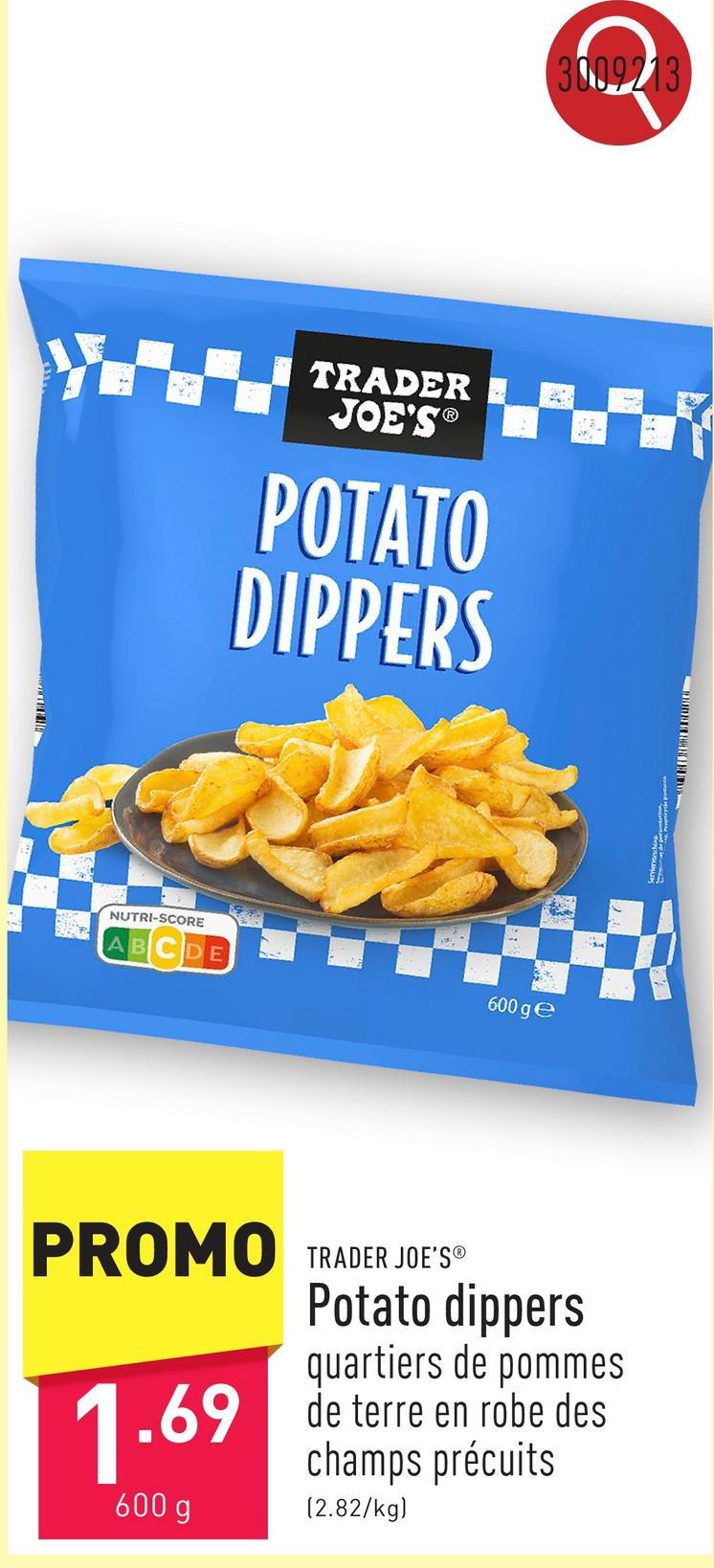 Potato dippers quartiers de pommes de terre en forme de u en robe des champs, précuits