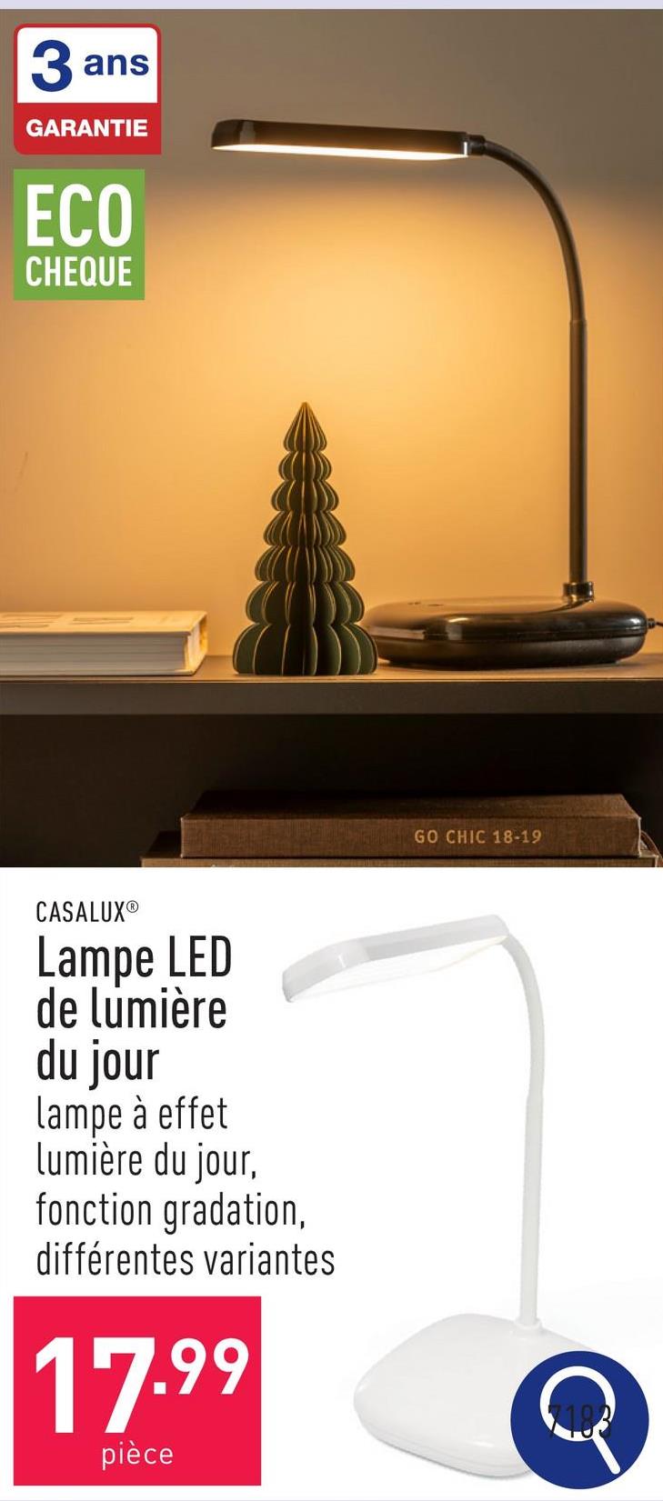 Lampe LED de lumière du jour lampe à effet lumière du jour, 1000 lumens, fonction gradation, pivotante, usage intérieur, choix entre différentes variantes