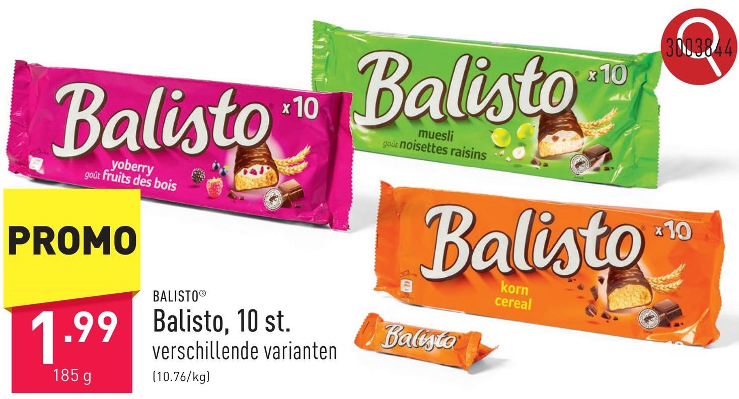 Balisto, 10 st. keuze uit korn, muesli en yoberry, individueel verpakt